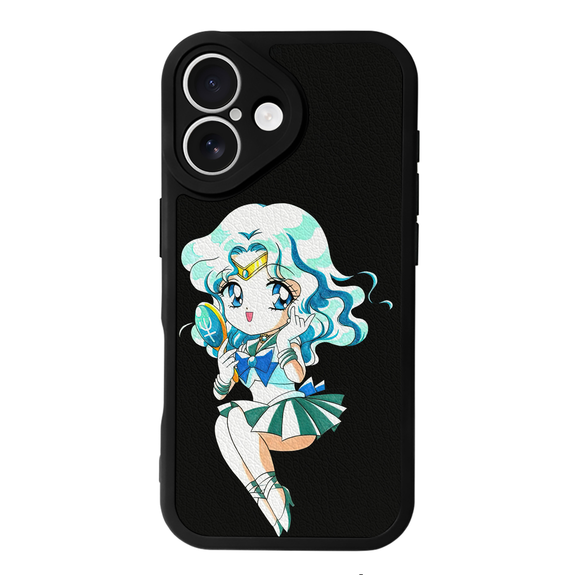 （画像用） 美少女戦士セーラームーン 海王 みちる（かいおう みちる） Sailor Moon Kaiou Michiru 【iPhone 16シリーズ対応】シリコンスマホケース（レザー調） 材質：シリコン